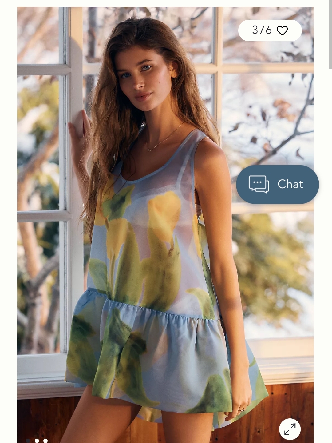 Anthropologie Light Blue Floral Tank Top